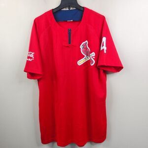 Saint Louis Cardinals Mens Partial Zip Short Sleeve Pullover Jersey XL